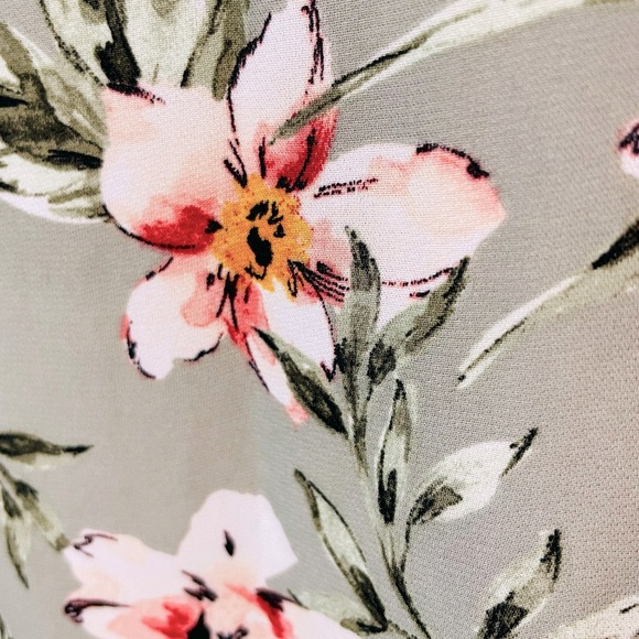 Sage Green Floral Maxi Dress (High/Low) - Picture 3 of 3